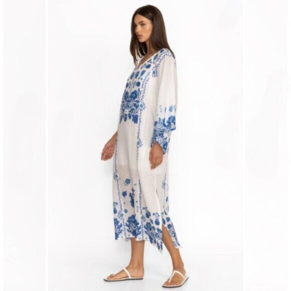 NWT Johnny Was Jade Collection Biannca Linen Kaftan Dress - Picture 3 of 15